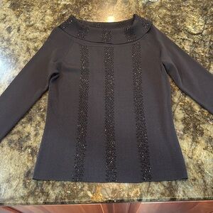 Black Sweater with Black Bugle Beads Sz LG
Dressbarn